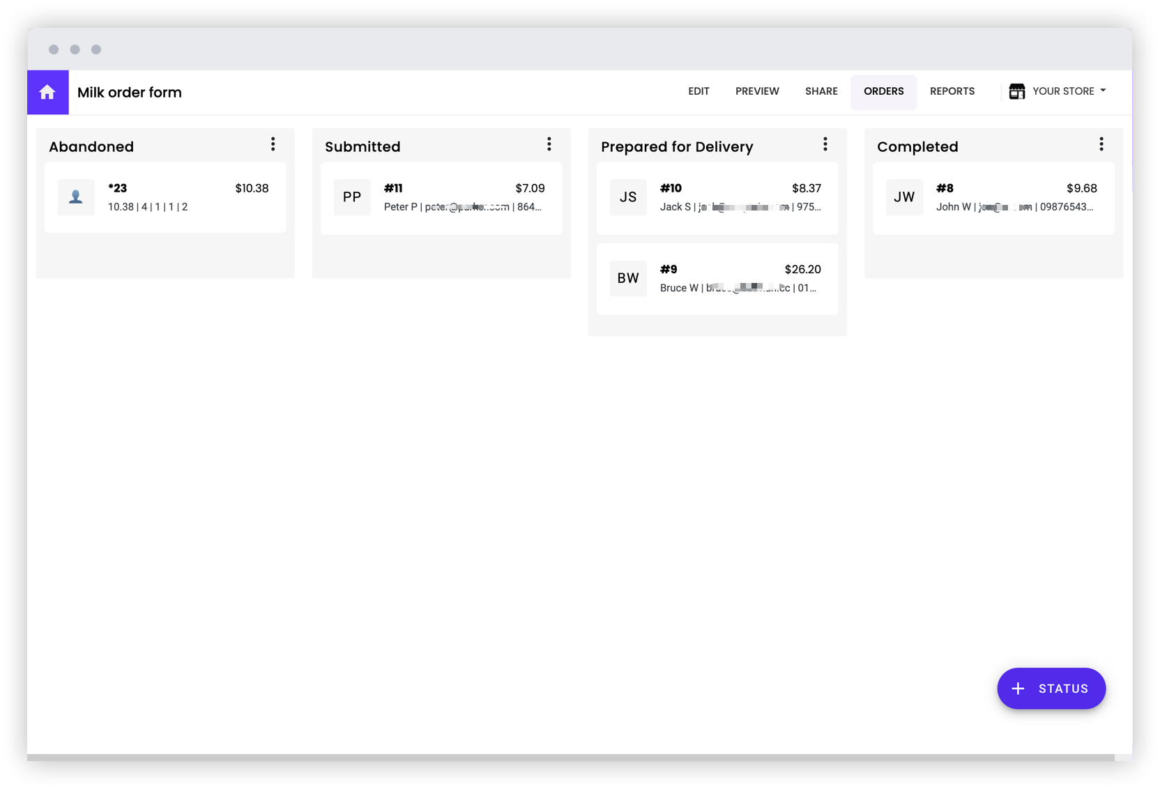 Streamline your order processing with an easy-to-use orders dashboard and manage orders efficiently
