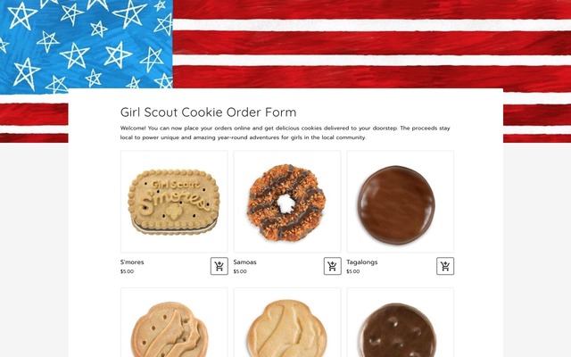 Girl scout cookie order form