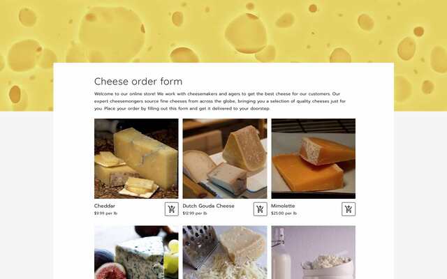 Cheese order form