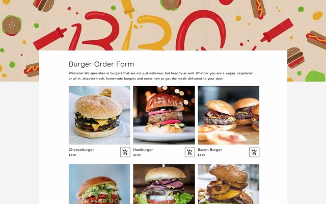 Burger order form