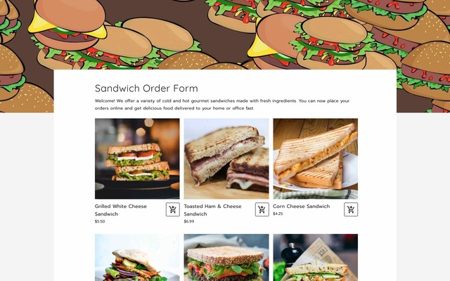 Sandwich order form
